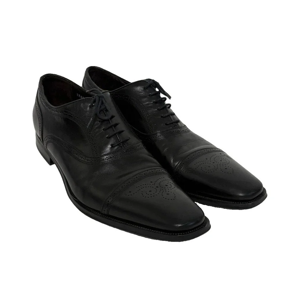 TO BOOT NEW YORK Adam Derrick Men's 13 Black Leather Brogue Captoe Oxford Shoes